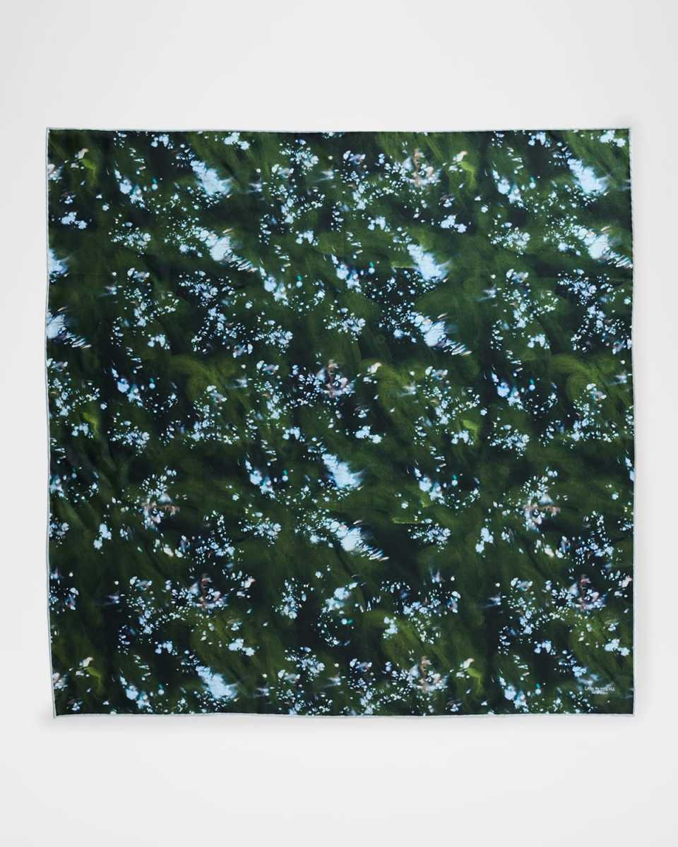 Splattered Glaze Silk Twill Square Scarf